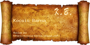 Kocsis Barna névjegykártya