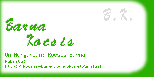 barna kocsis business card